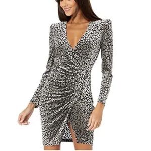 Astr Black and White Leopard Print Mini Dress